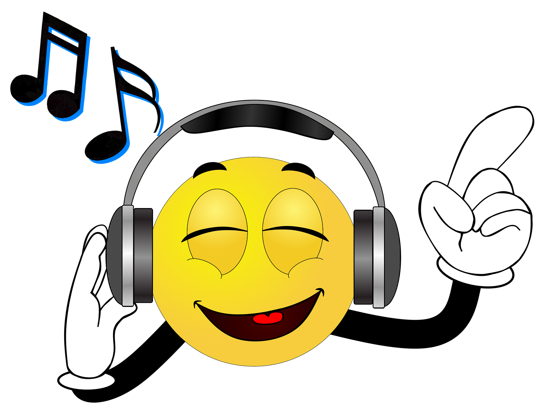 image of emoji listening to music