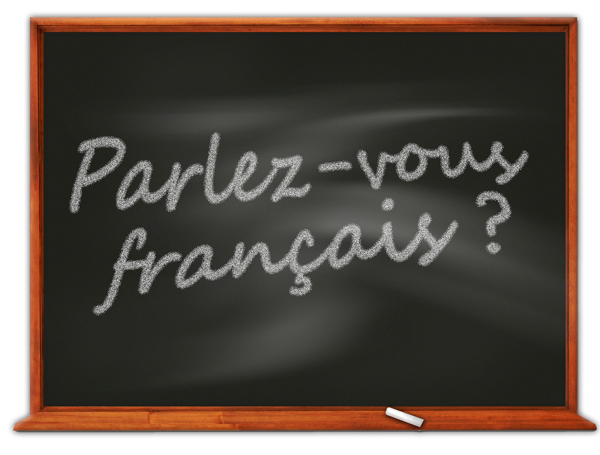 blackboard asking parlez-vous francais?