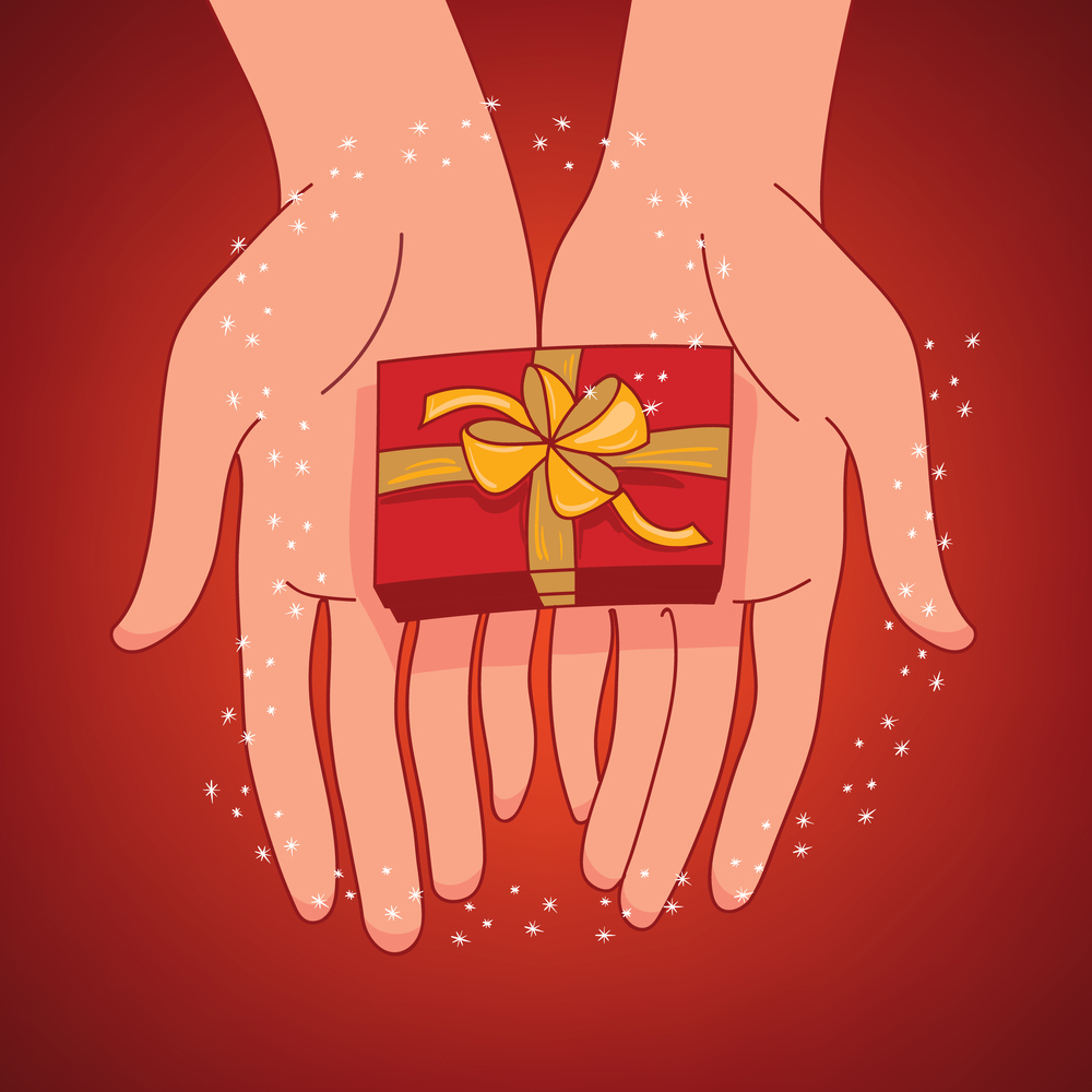 Hands holding gift