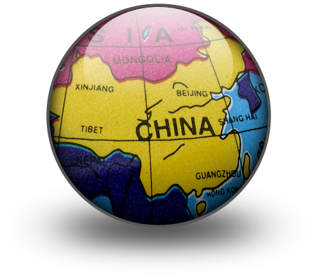 globe mapping china