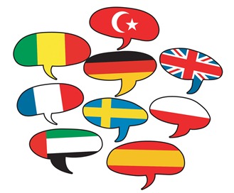 image of multilingual speech bubbles