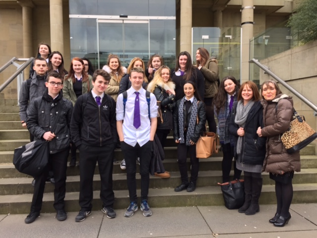 Image of pupils outside Sheraton Grand Hotel and Spa